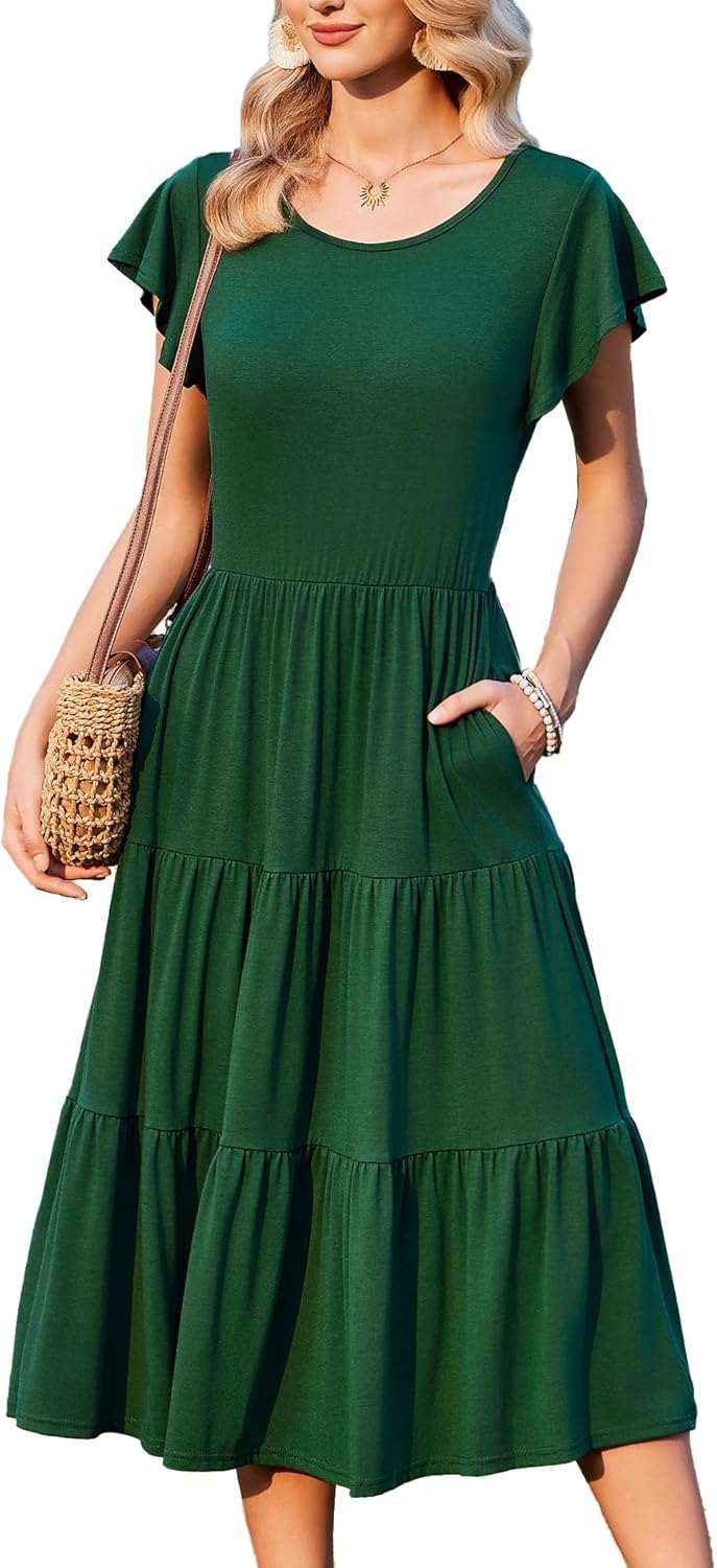 Zeagoo Summer Dress Women's Dresses Short Sleeve Dress