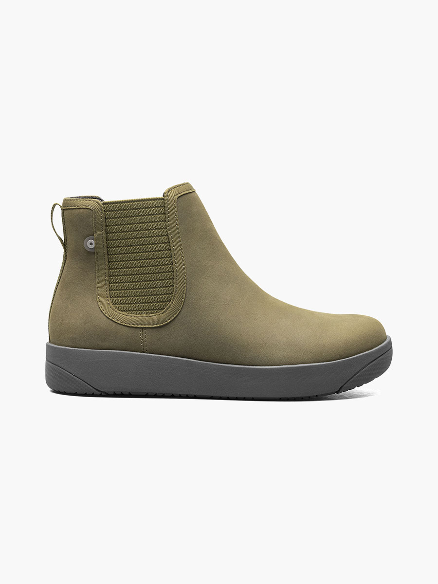 Bogs Boots Kicker Chelsea Leather Women's Casual Boots Olive Size .