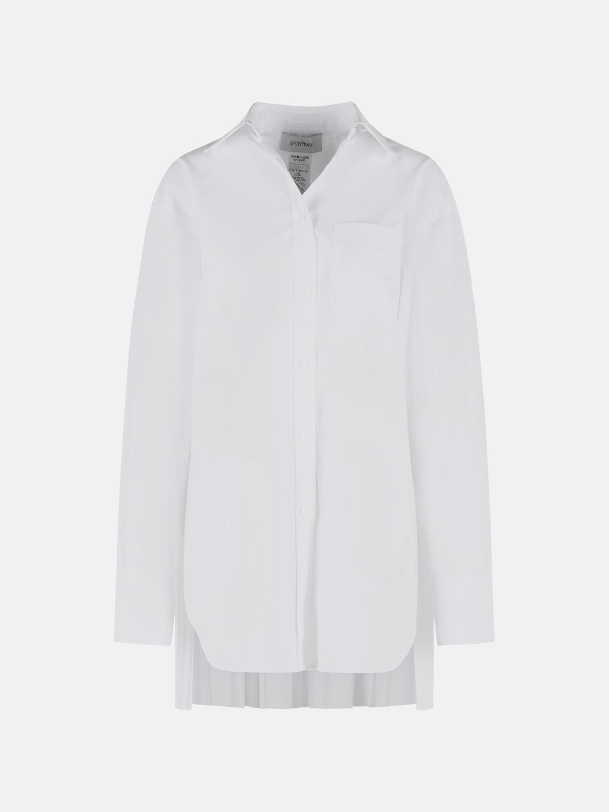 SPORTMAX 'Nespolo' White Cotton Blend Shirt Dress
