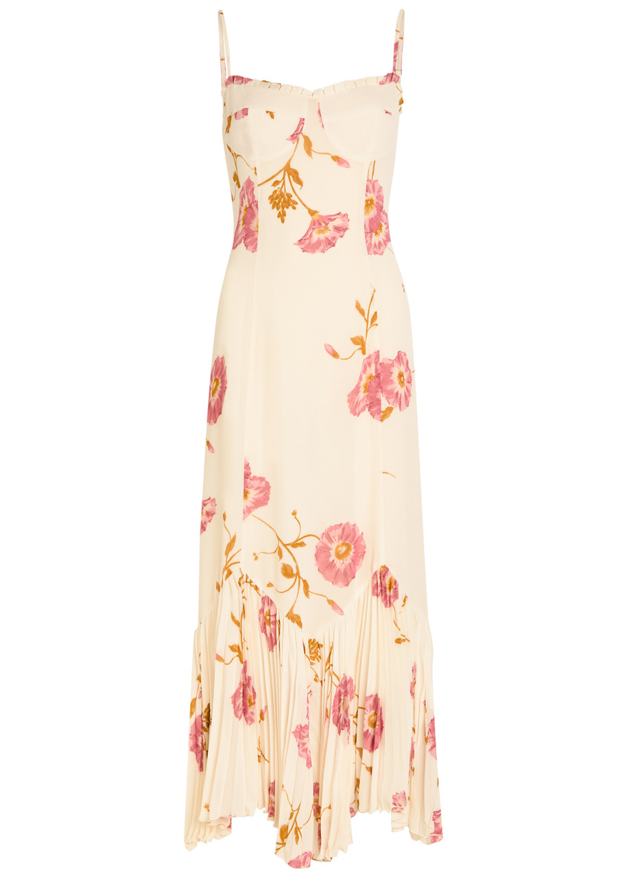 Reformation Aiko Floral-print Chiffon Midi Dress - Multicoloured - S