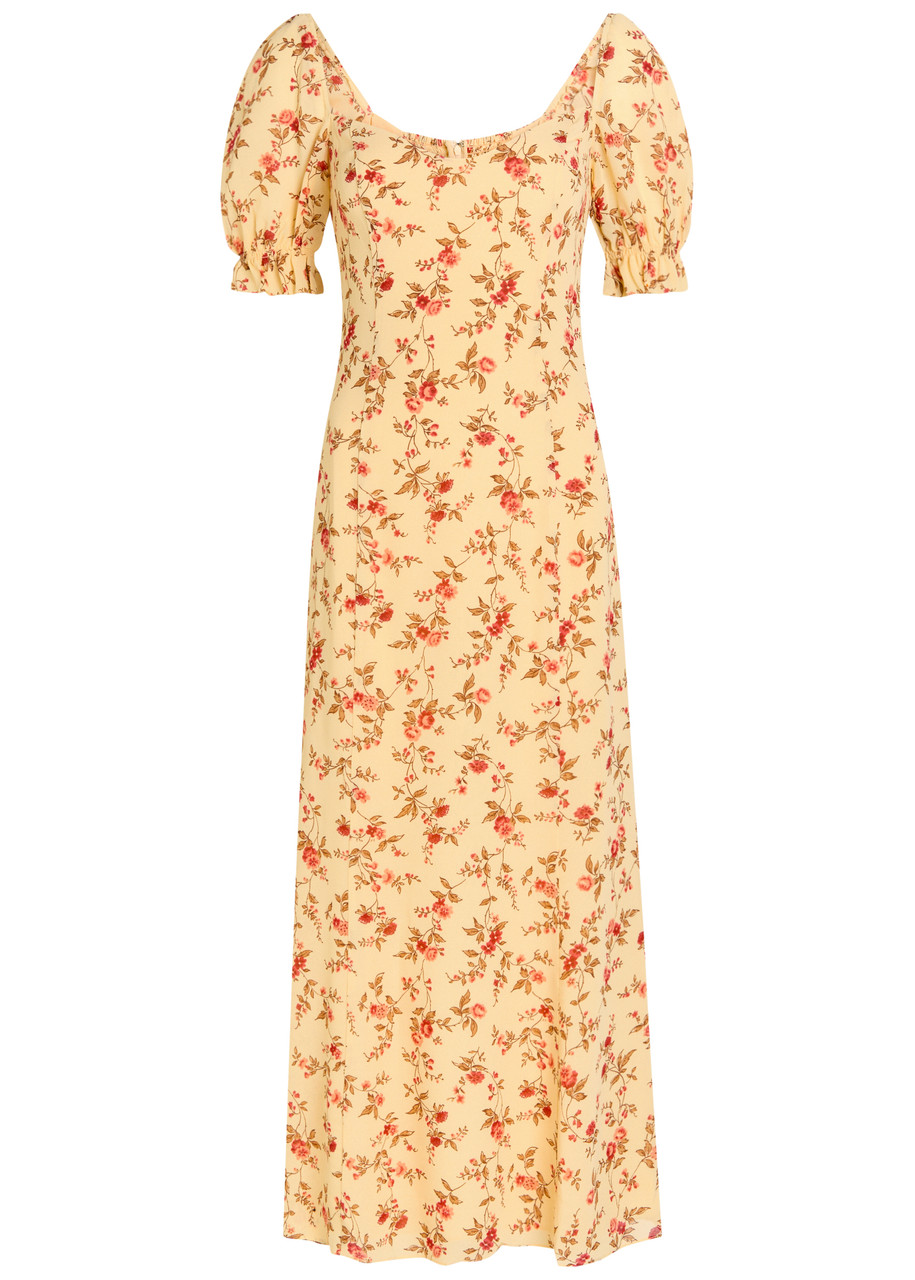 Reformation Gloria Floral-print Chiffon Midi Dress - Yellow -