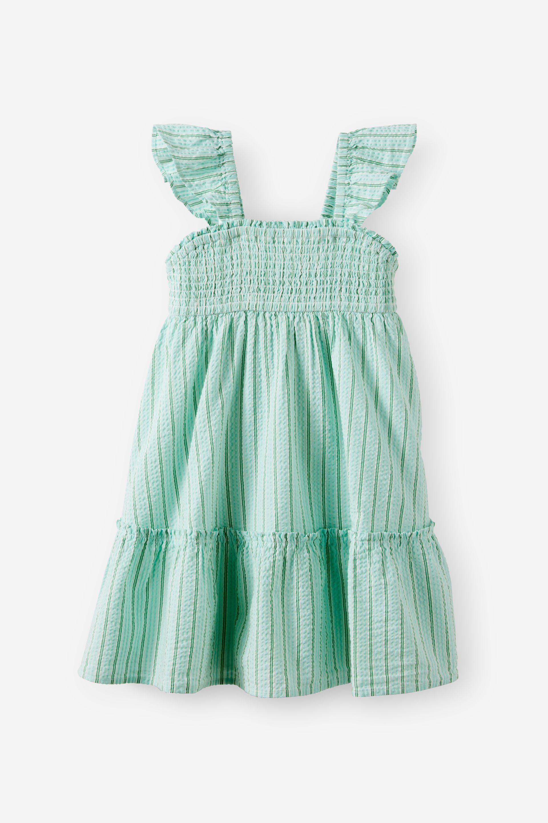 Cotton On Kids - Gigi Flutter Sleeve Dress - Aquamarinedeep mint stripe