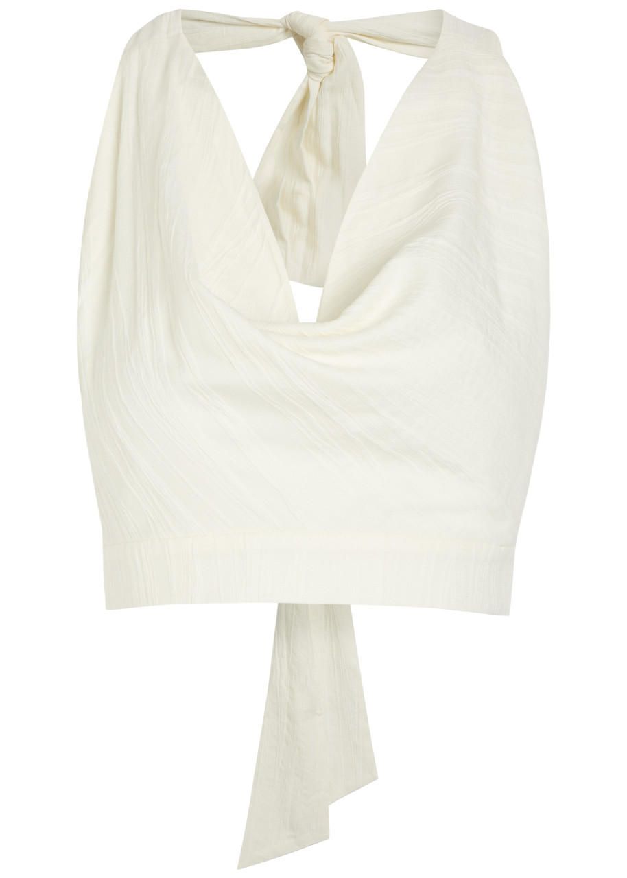 Delos Ayla Textured Woven Crop top - White - S - S