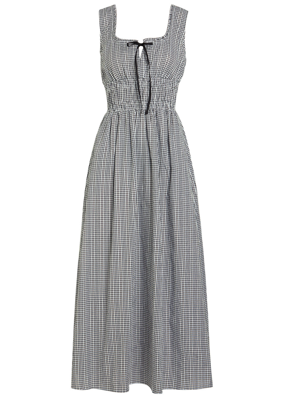 Rails Kenton Gingham Cotton Midi Dress - Black - L L