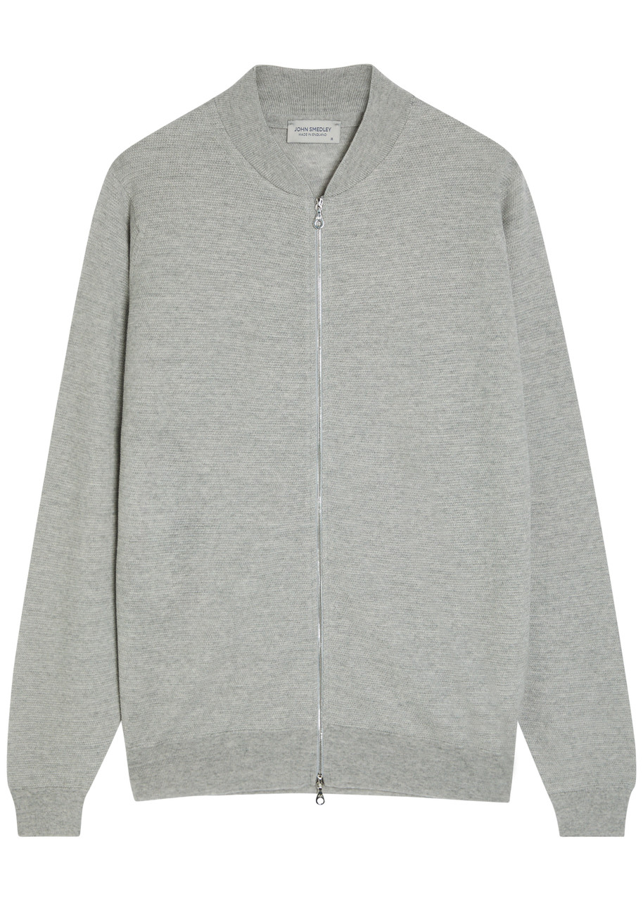 John Smedley .Singular Fine-knit Merino Wool Bomber Jacket - Grey