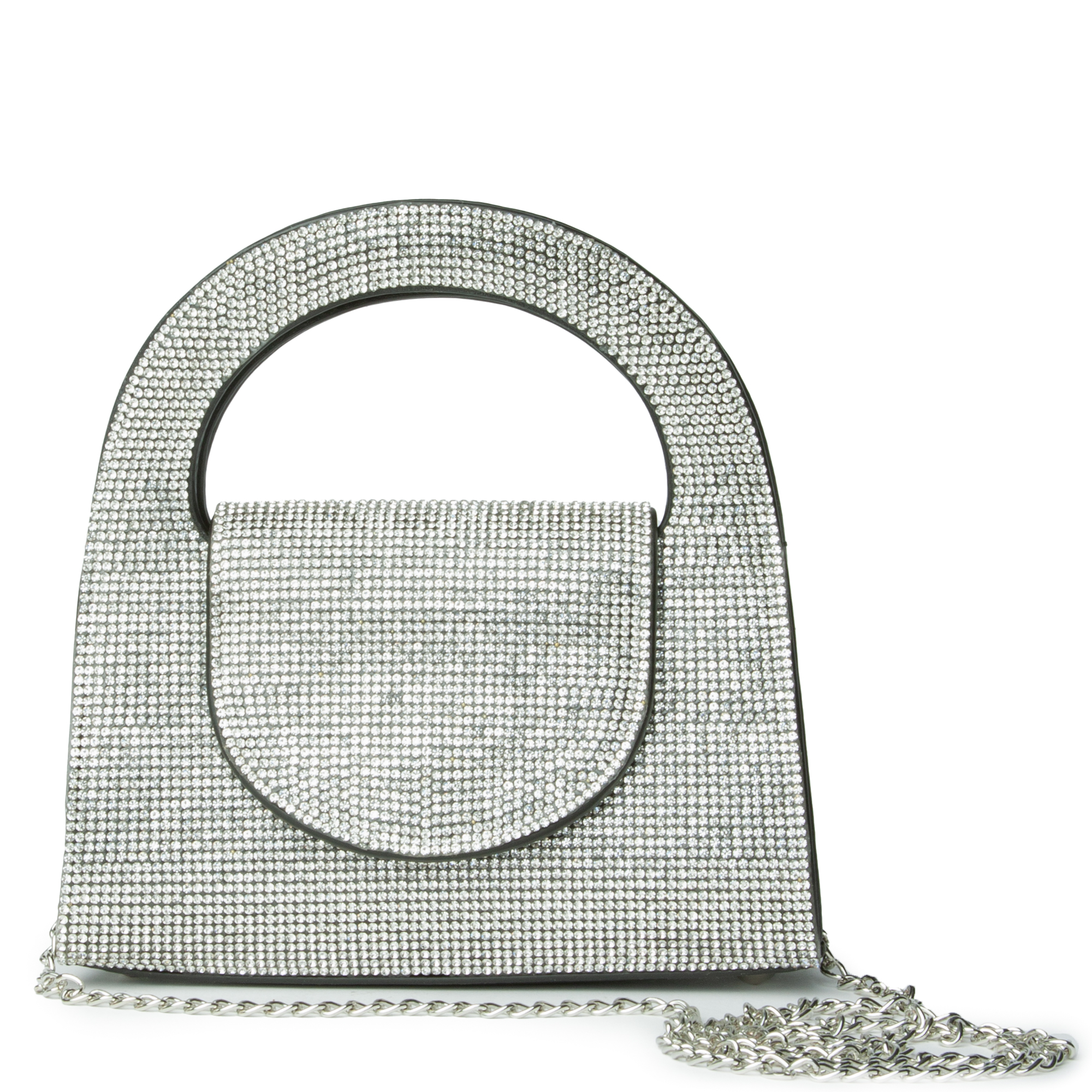 Women Diamond Encrusted Handbag Black Bags OS Black