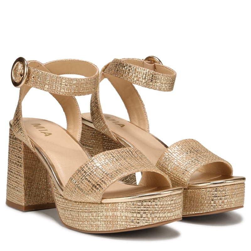 Mia Women's Renee Dress Sandals Gold - Size .