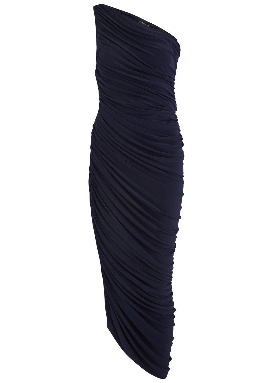 Norma Kamali Diana One-shoulder Stretch-jersey Maxi Dress - Dark Navy
