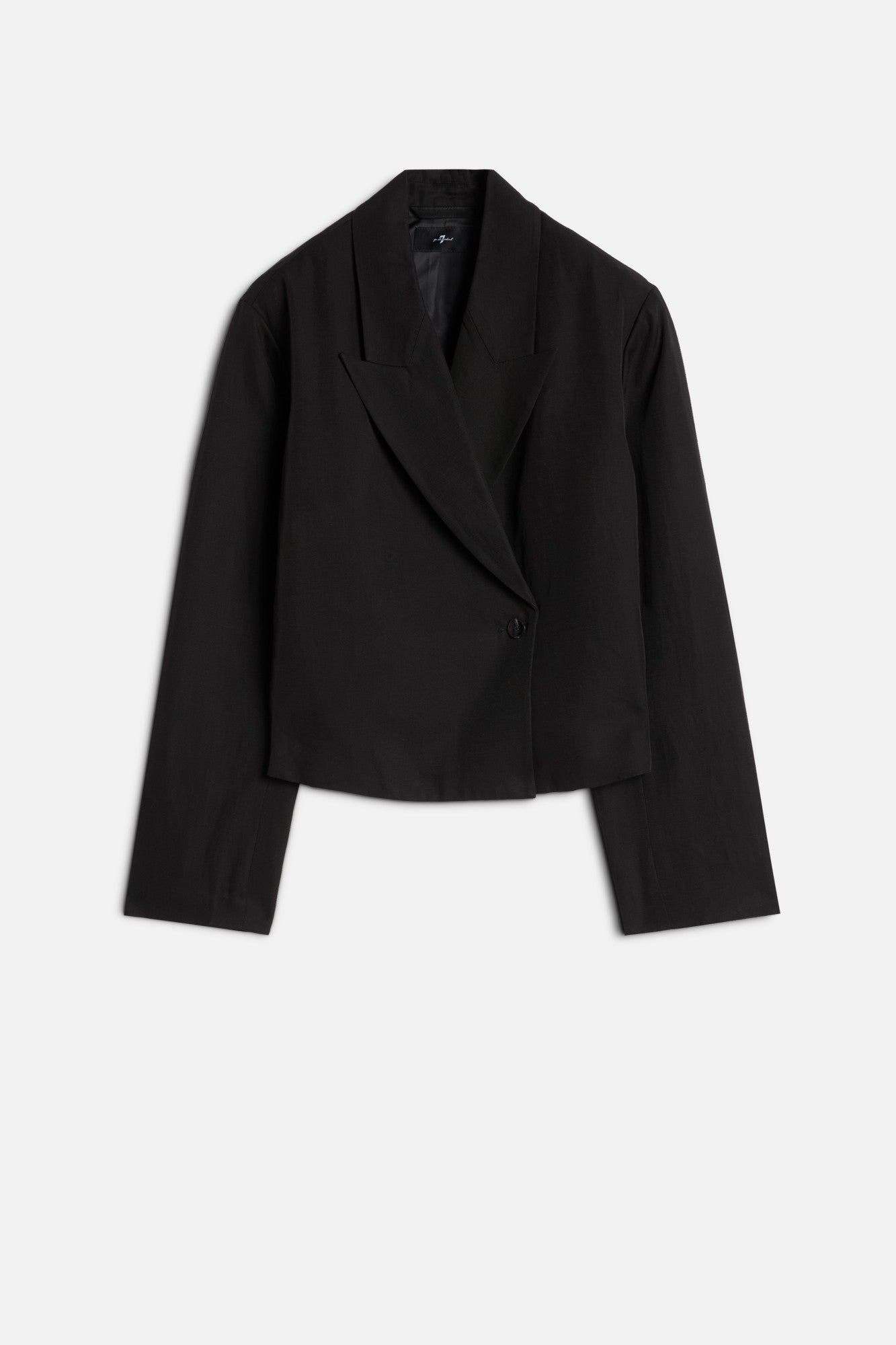 Cropped Linen Blend Blazer