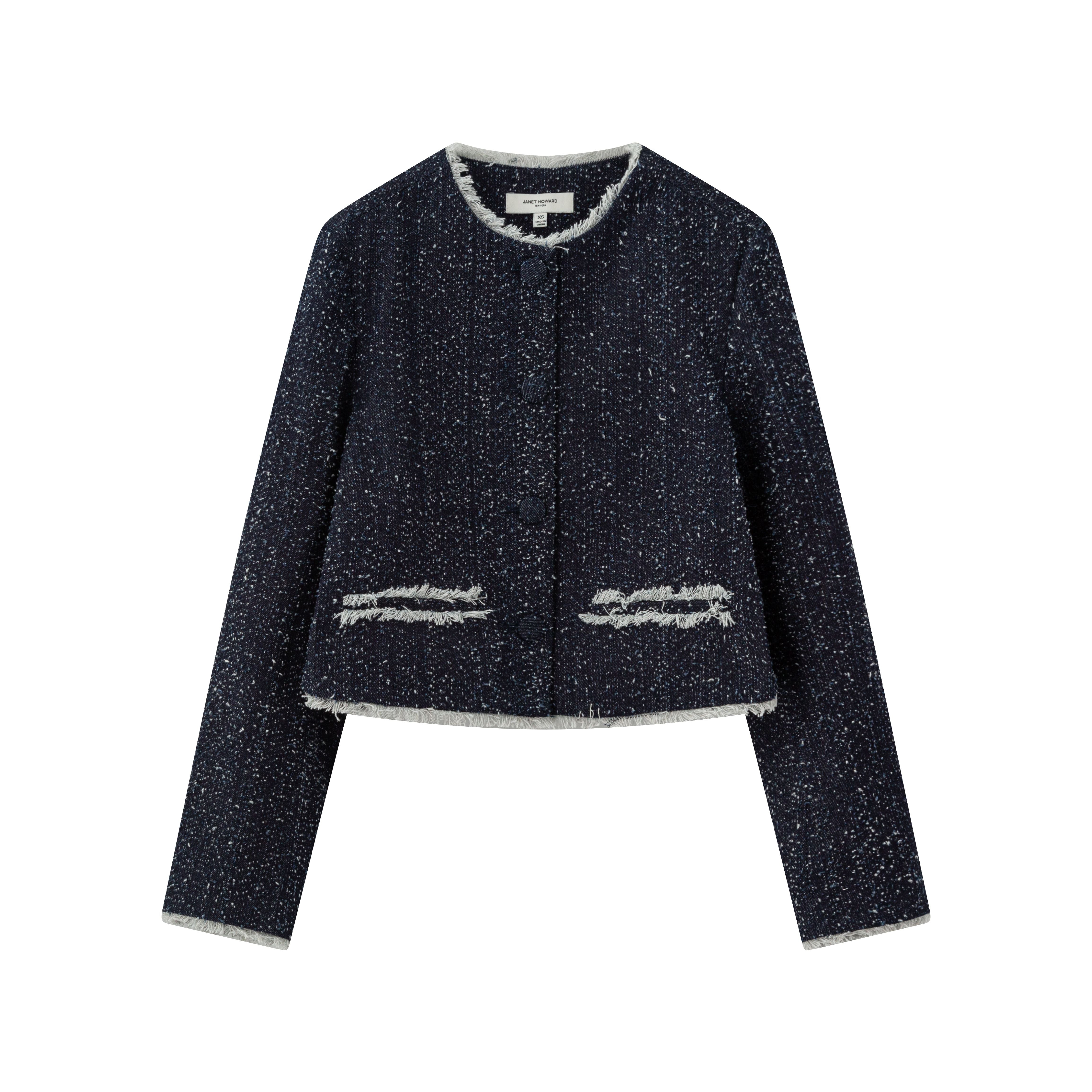 Raw Edge Blazer - Denim Tweed