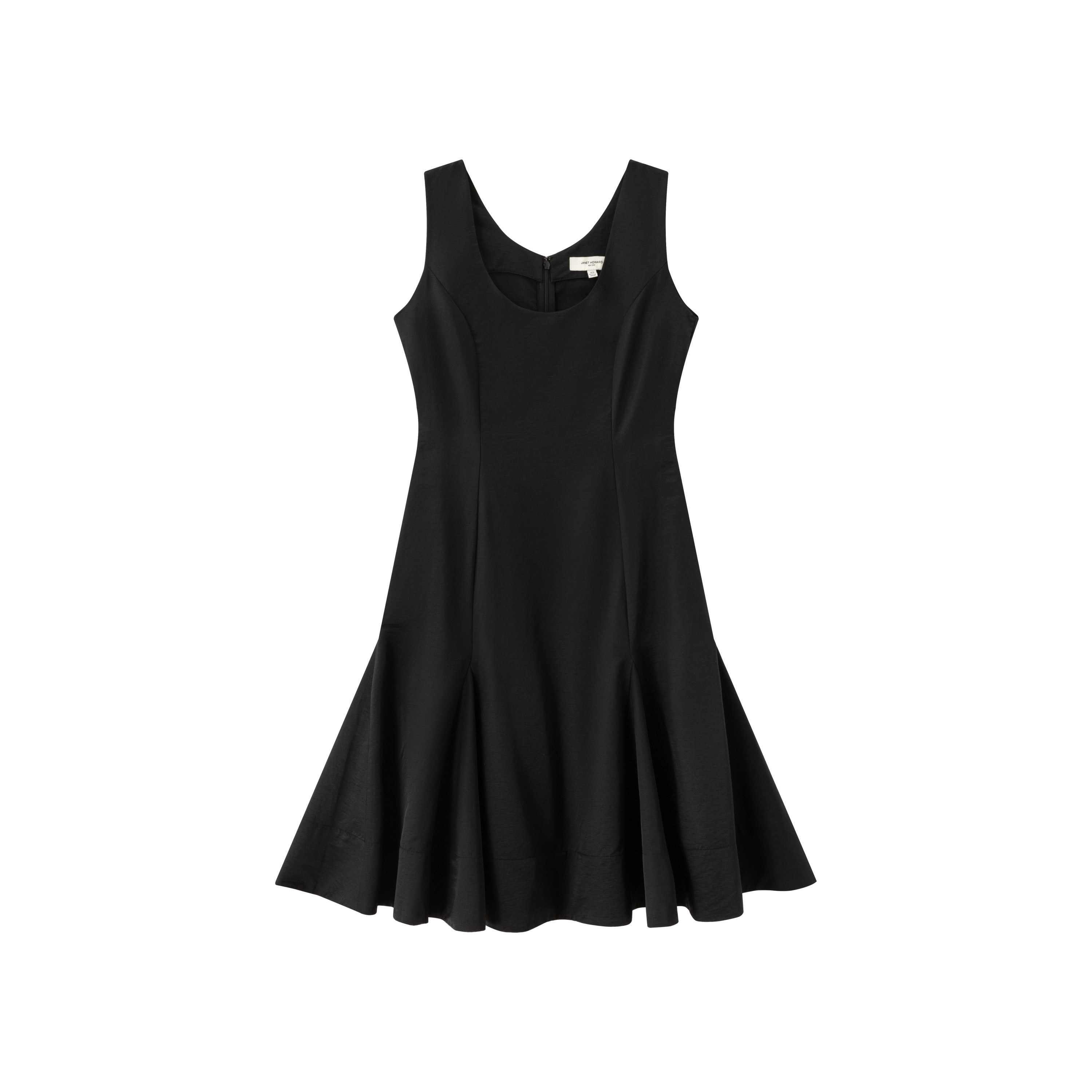 Fitted Godet Dress - Black