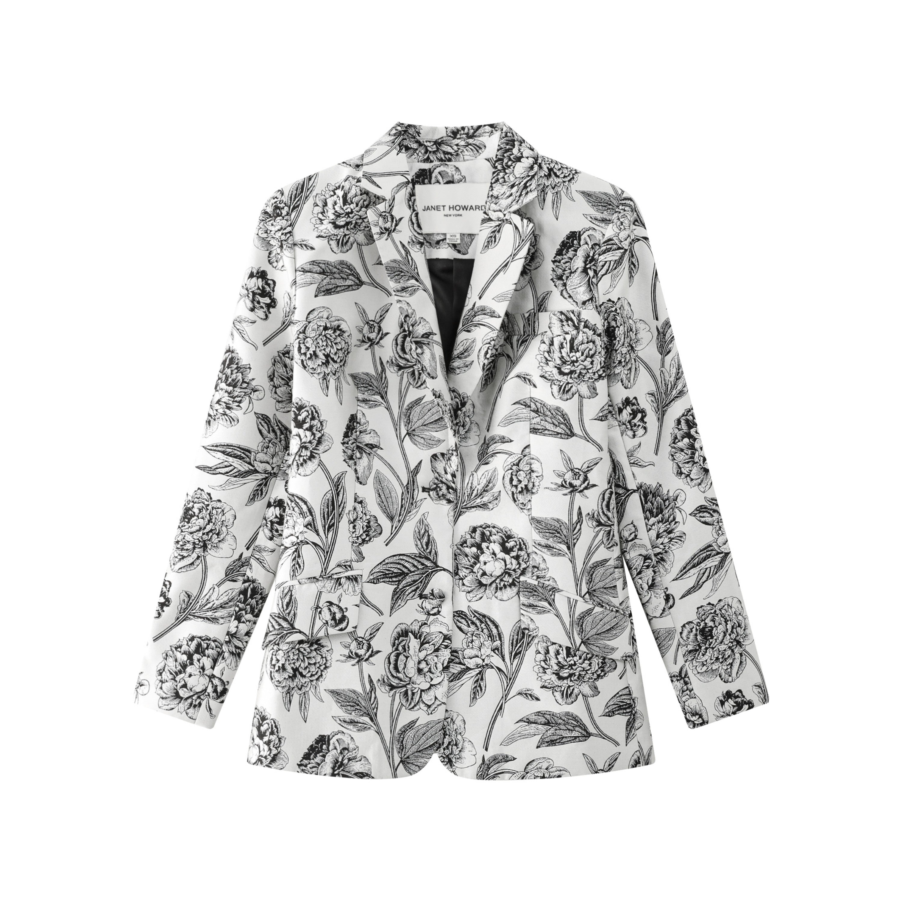 Ruched Back Blazer - English Rose Floral