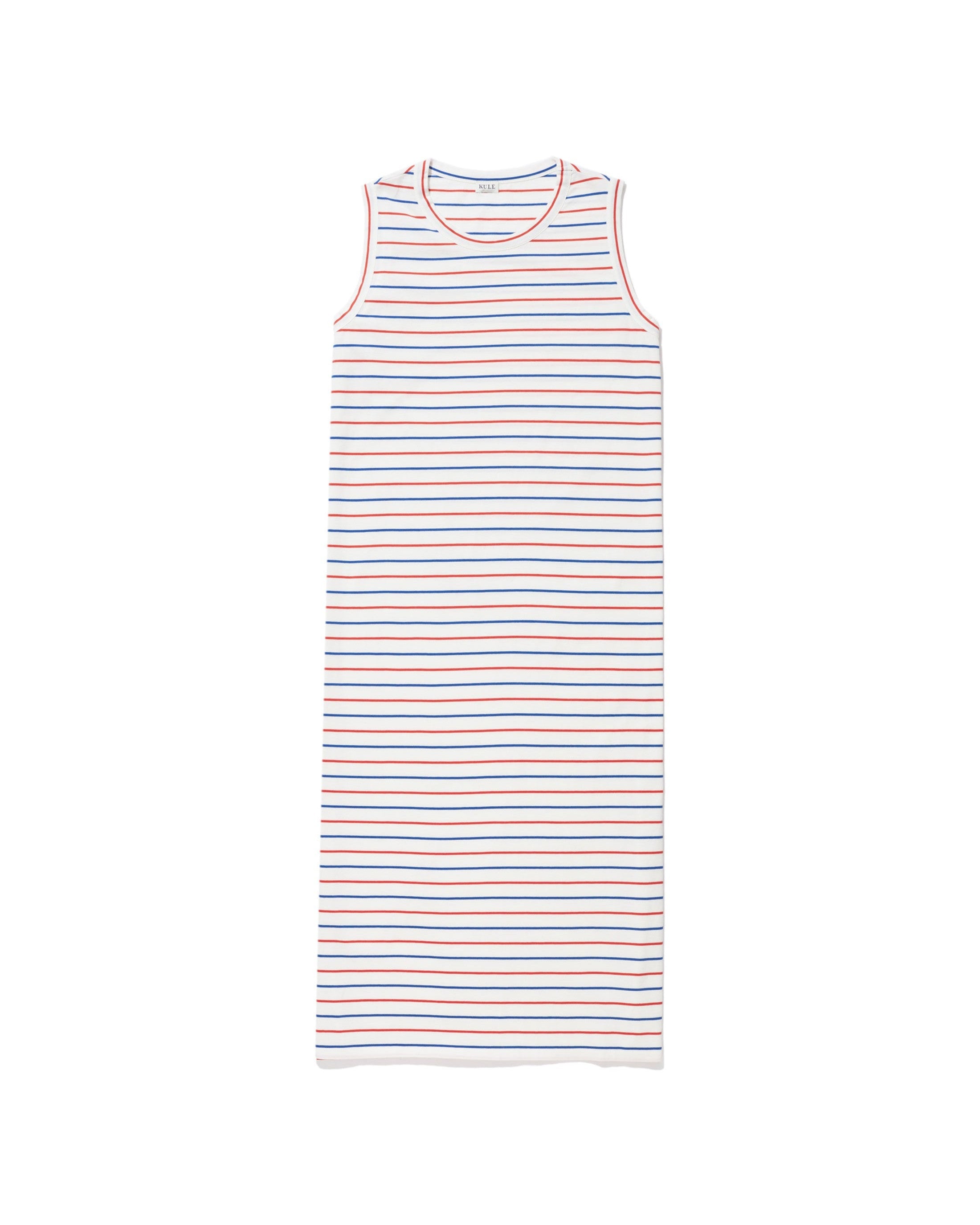 The Tank Dress - WhiteBluePoppy Pinstripe