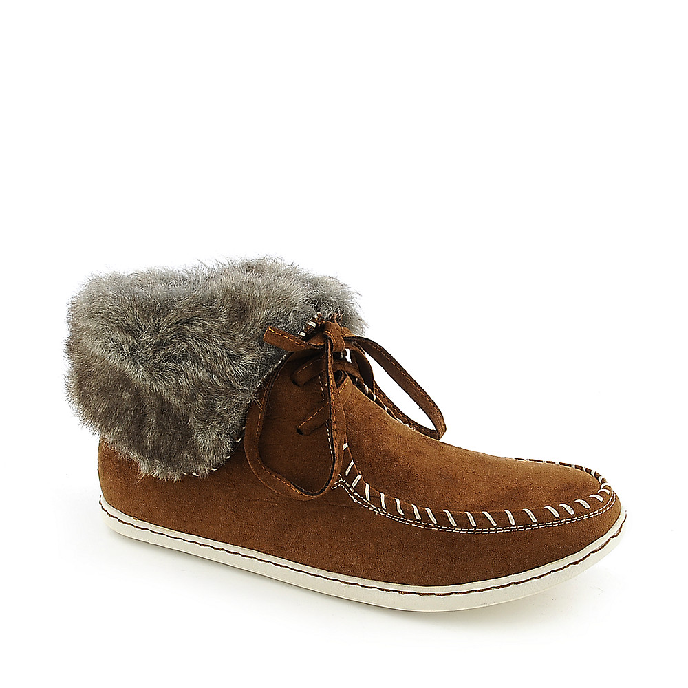 Women Womens Sidony- Fur Ankle Boot Chestnut Boots . Chestnut