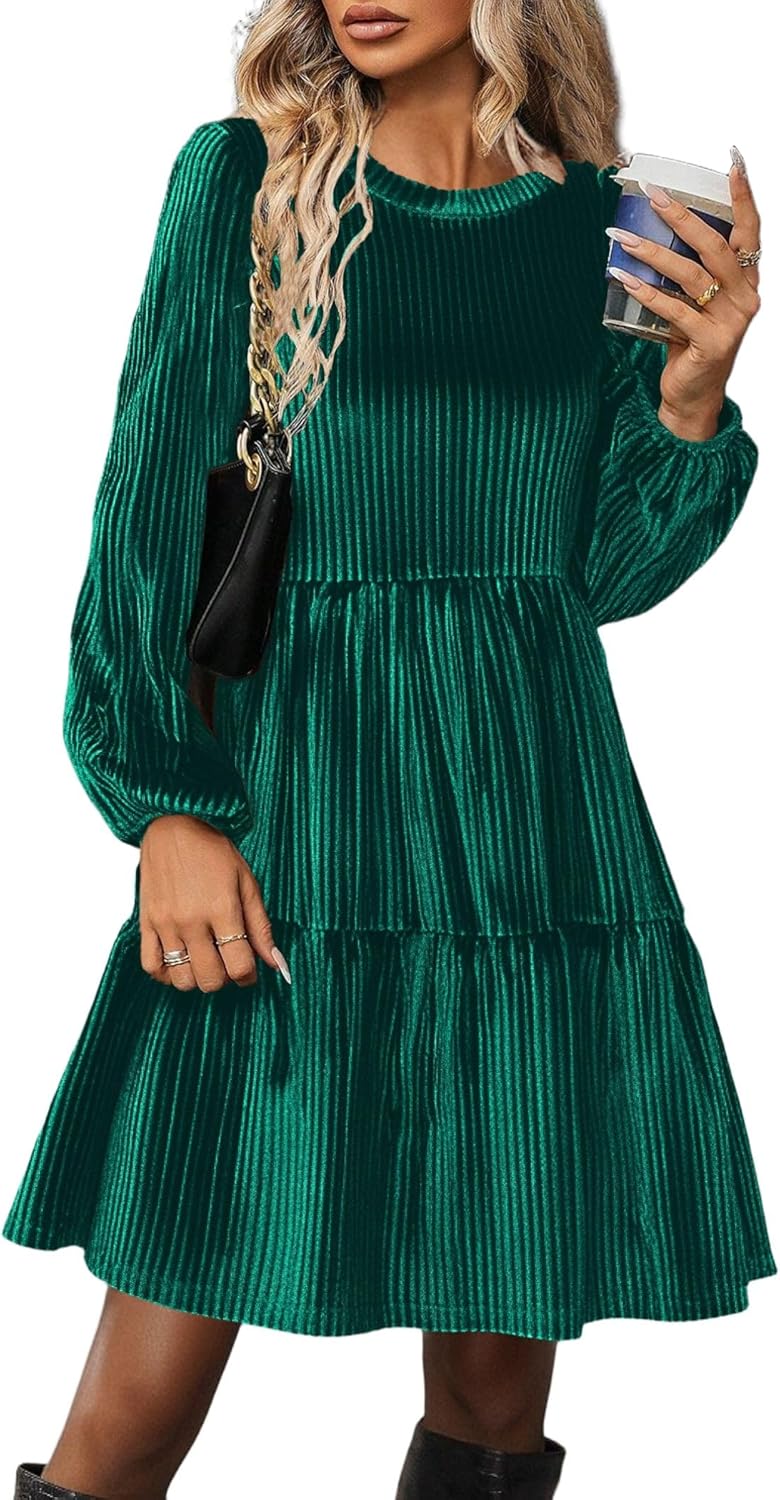 Zeagoo Women's Long Sleeve Elegant Velvet Dress