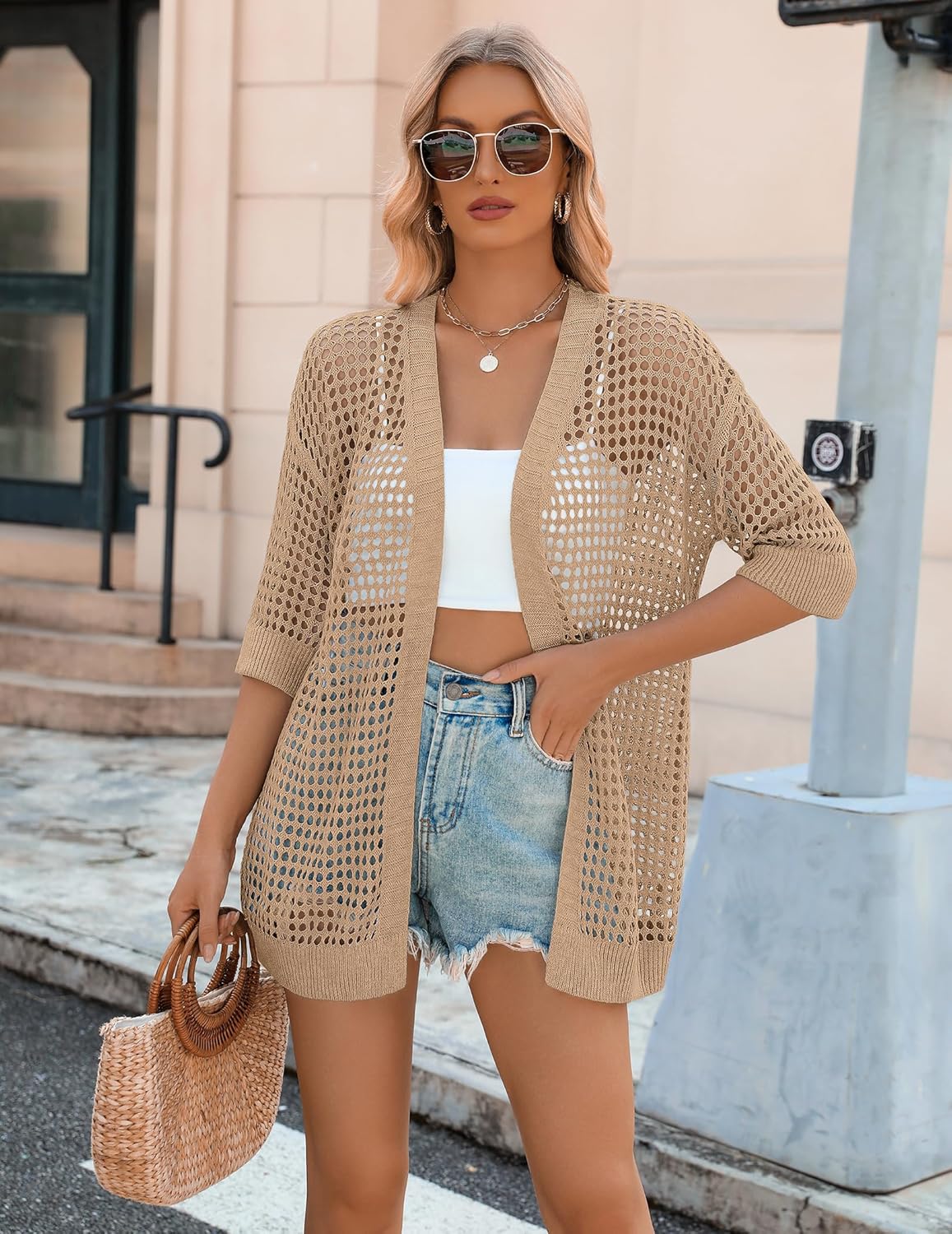 Zeagoo Women's Summer Crochet Lightweight Cardigan