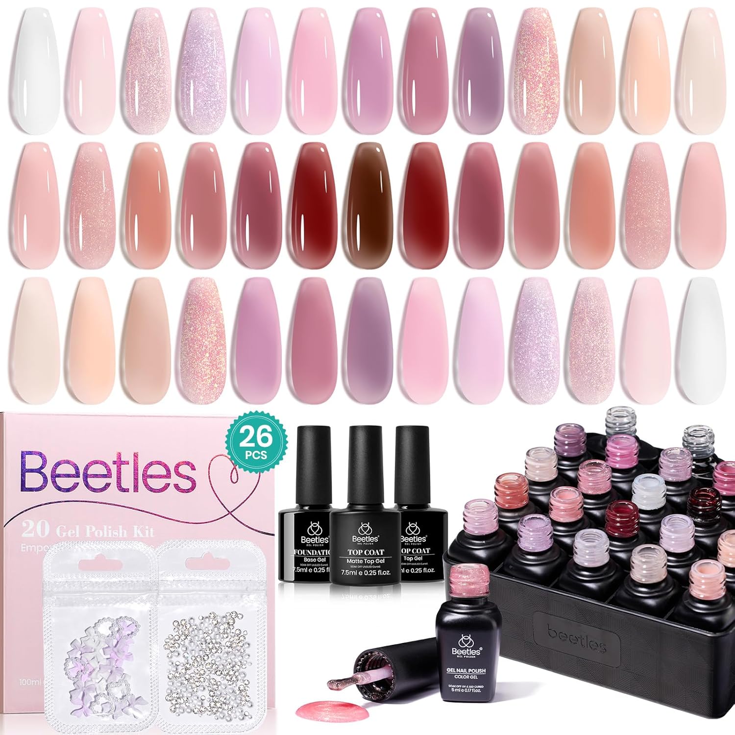 Pristine Grace- Gel Colors Set with Top and Base Coat mlEach