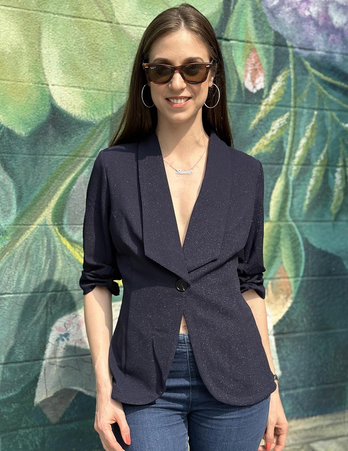 Zeagoo Women's Blazer Elegant Sleeve Long Blazer