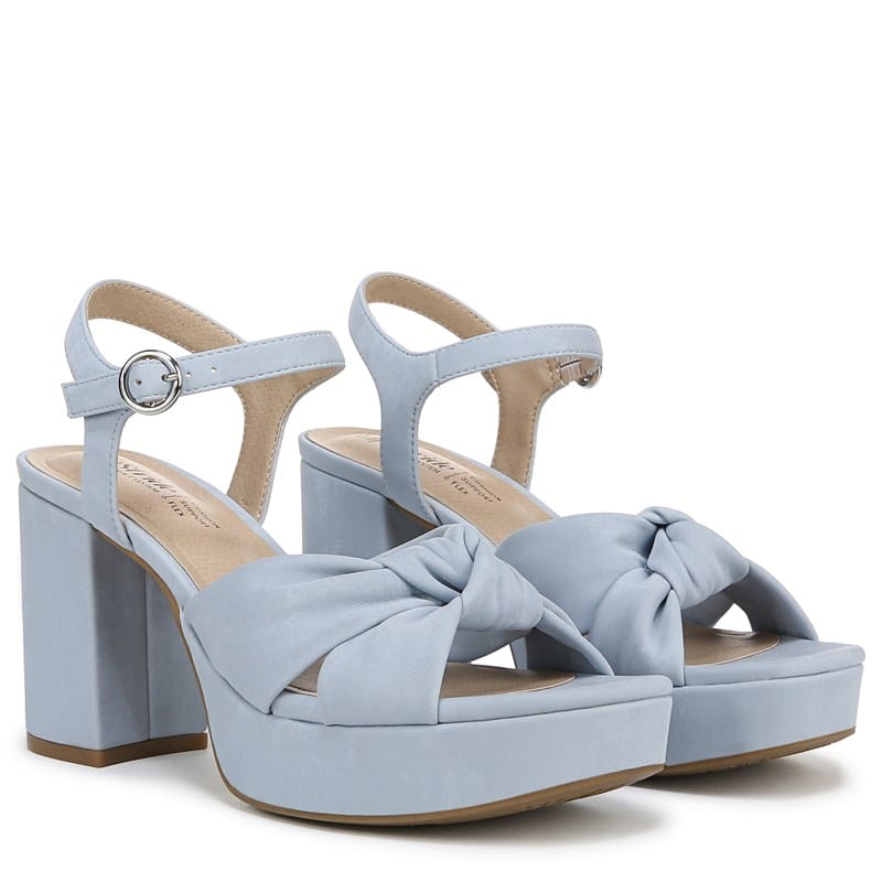Lifestride Women's August Dress Sandals Blue Faux Leather - Size .