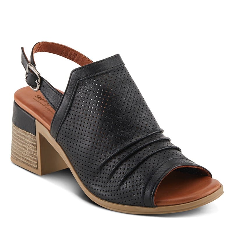 Spring Step Women's Noctium Block Heel Dress Sandals Black - Size .