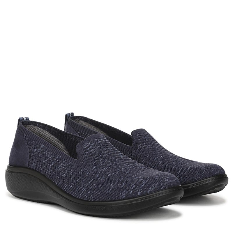 Lifestride Women's Boulevard Slip On Loafers Navy Blazer Knit Fabric - Size .