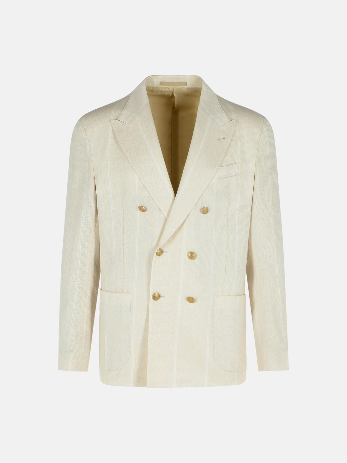 ELEVENTY Cream Cotton Blend Blazer