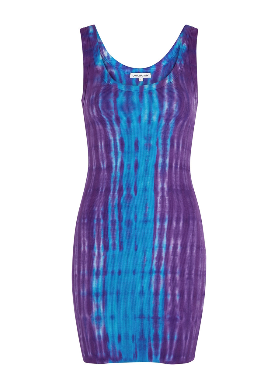 Cotton Citizen Verona Tie-dyed Cotton-blend Mini Dress - Blue