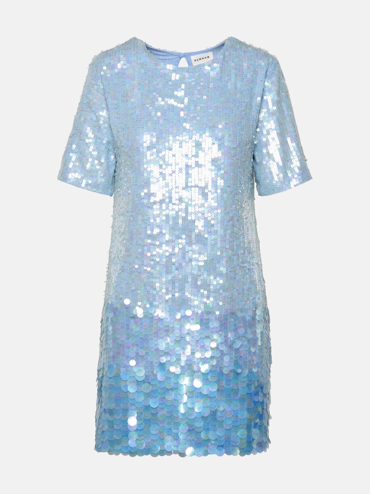 P.A.R.O.S.H. 'Gigi' Light Blue Polyamide Blend Dress