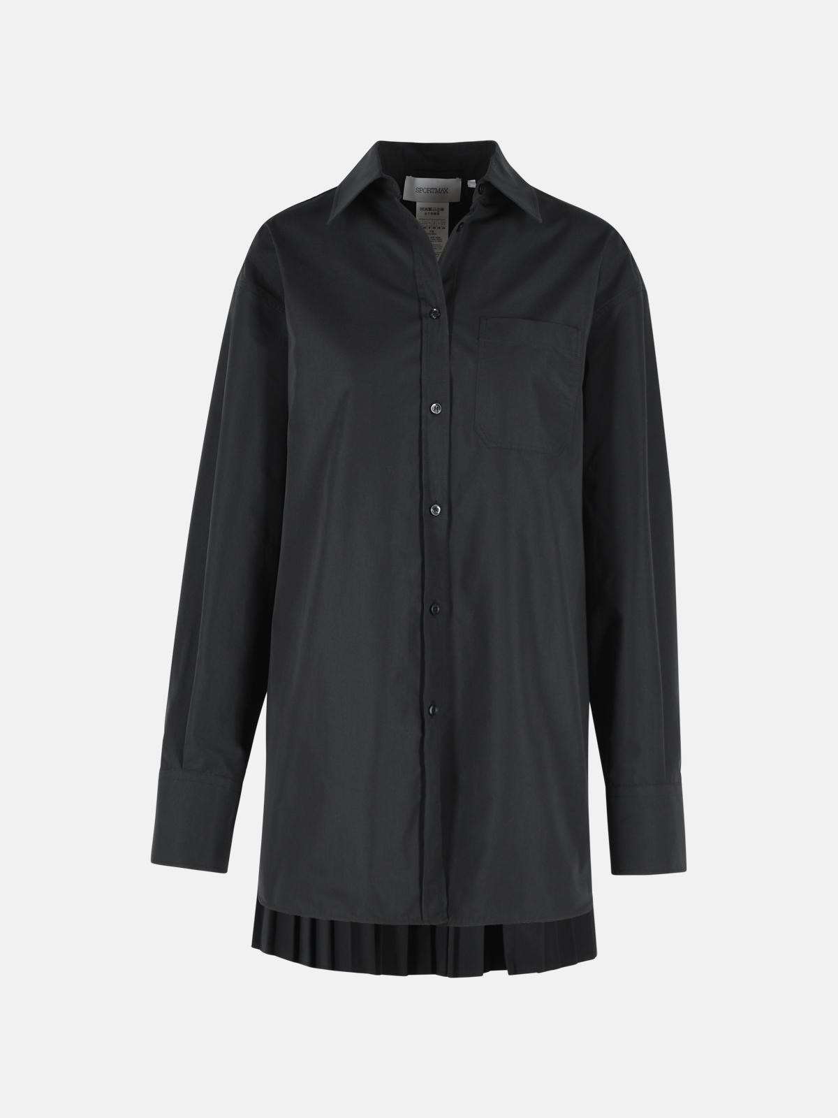 SPORTMAX 'Nespolo' Black Cotton Blend Shirt Dress