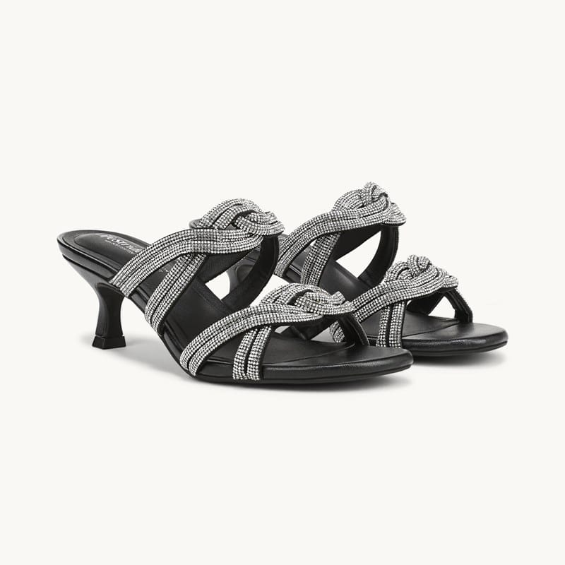 LifeStride Shoes Night-Out Dress Sandal Black Faux Leather .