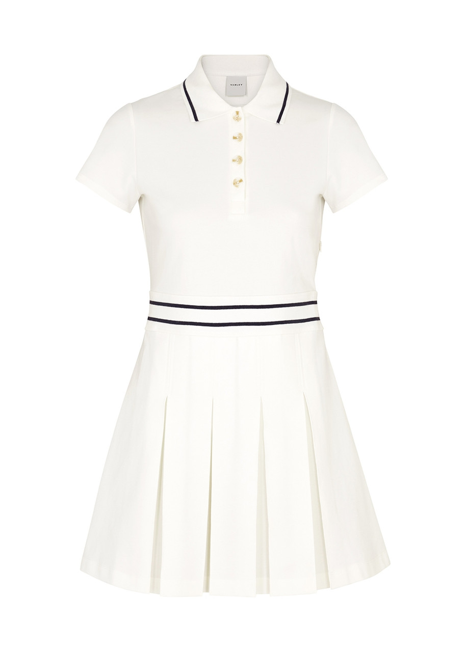 Varley Amar White Cotton-blend Mini Dress