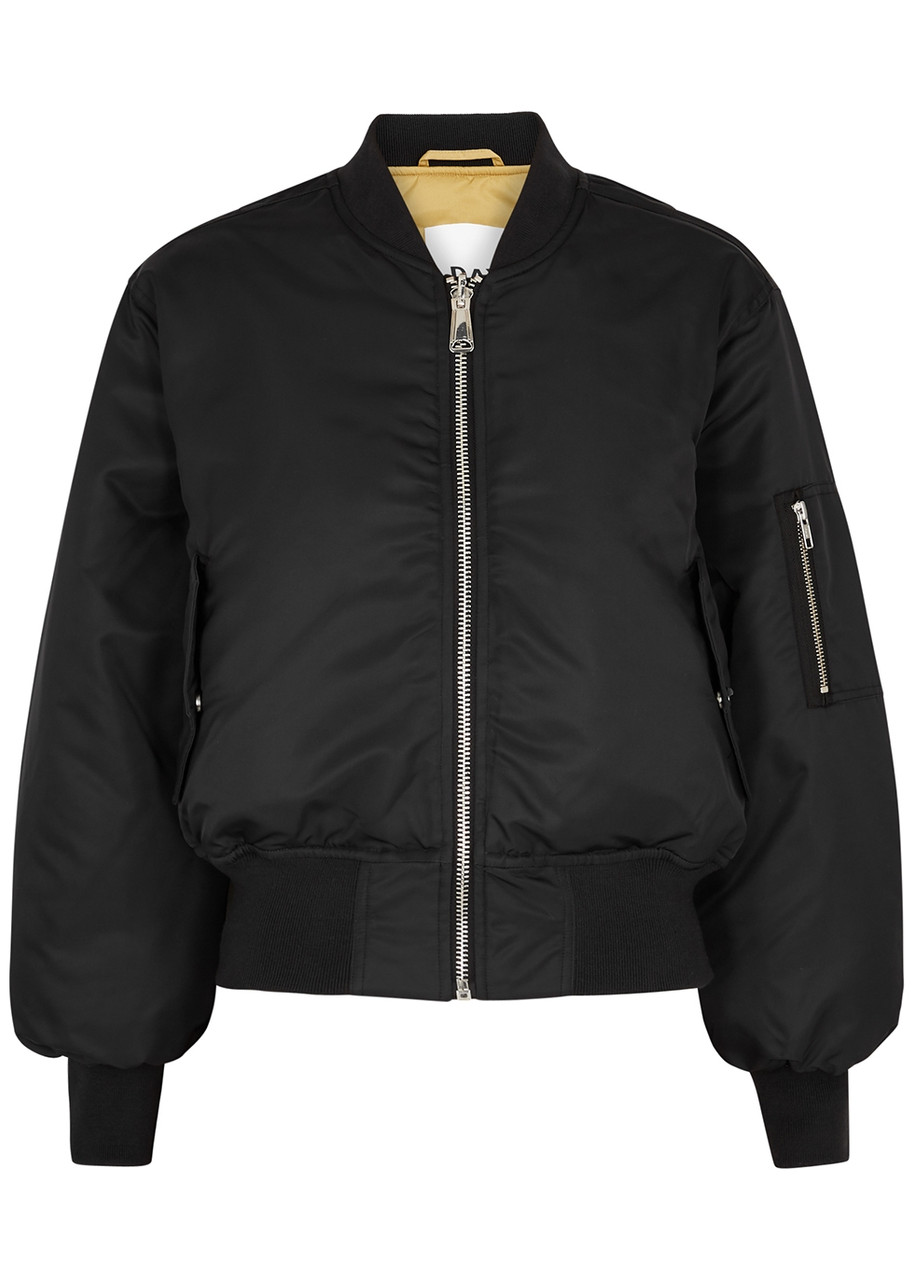 Day Birger ET Mikkelsen Baldur Black Reversible Nylon Bomber Jacket