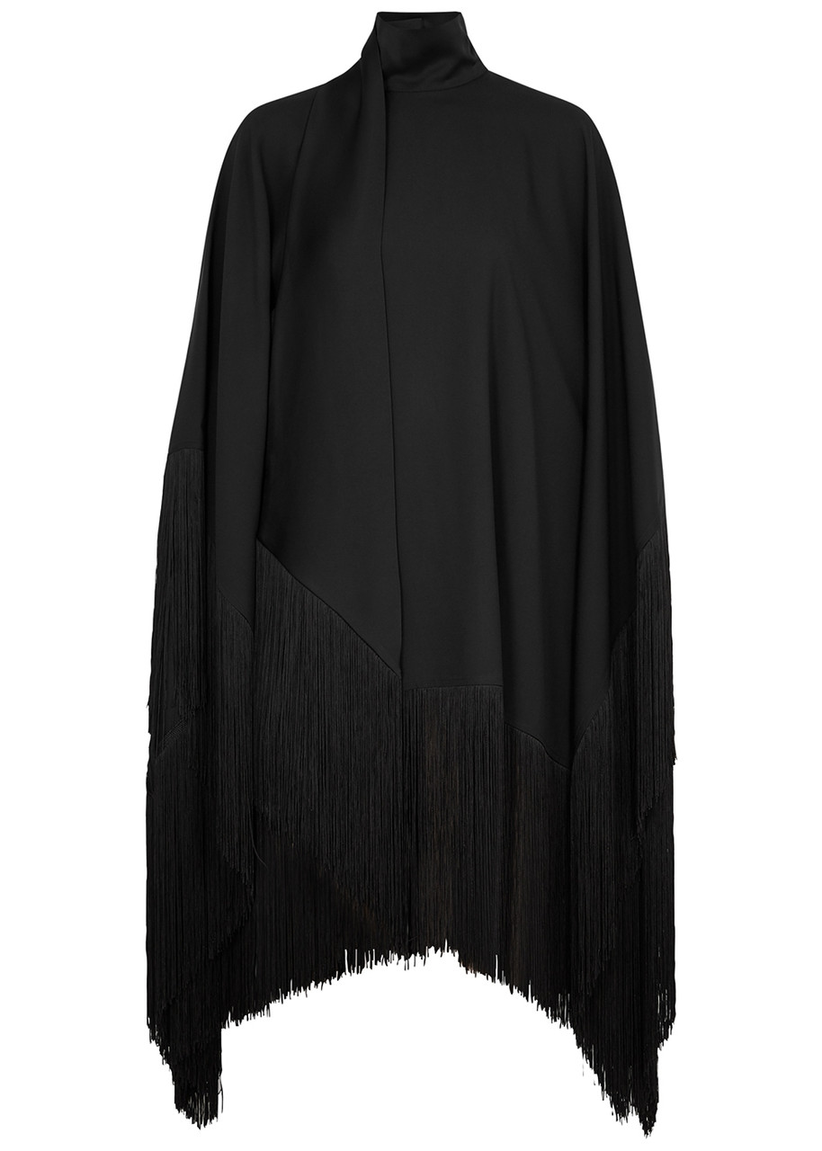 Taller Marmo Mrs Ross Fringed-trimmed Dress - Black