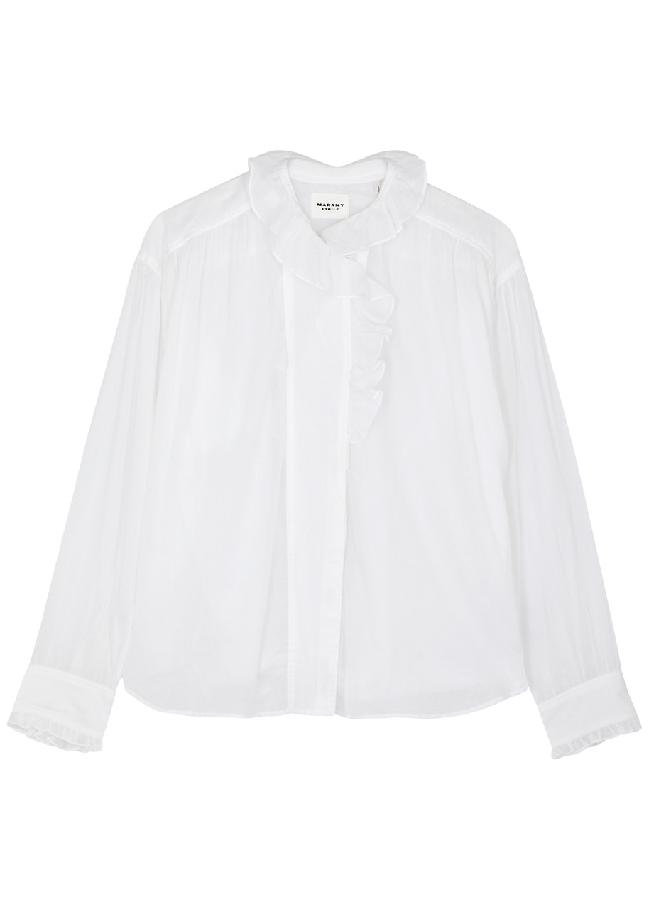 Isabel Marant Pamias Ruffled Cotton Blouse - White