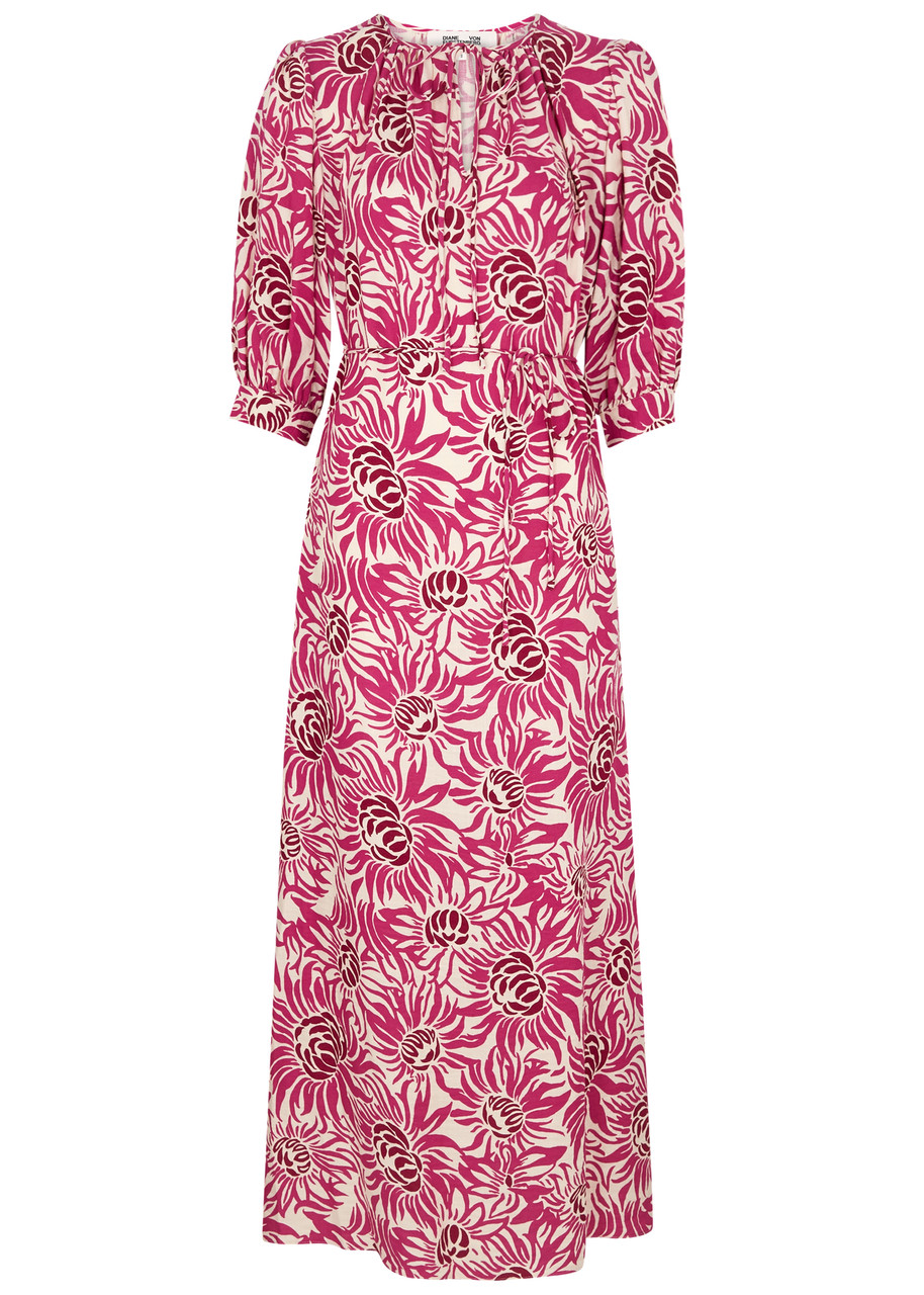 Diane Von Furstenberg Drogo Floral-print Woven Maxi Dress - Pink