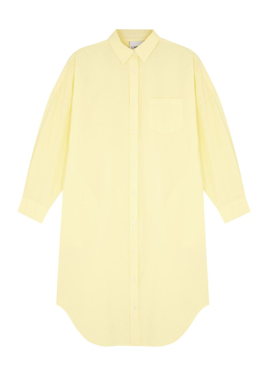 Lmnd Lemonade Chiara Cotton Midi Shirt Dress - Yellow