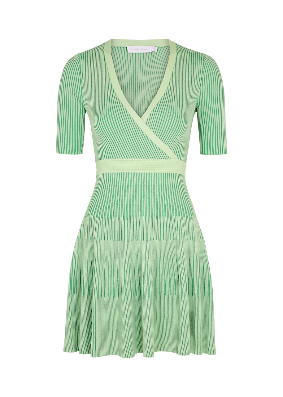 Simkhai Nadya Ribbed-knit Mini Dress - Light Green