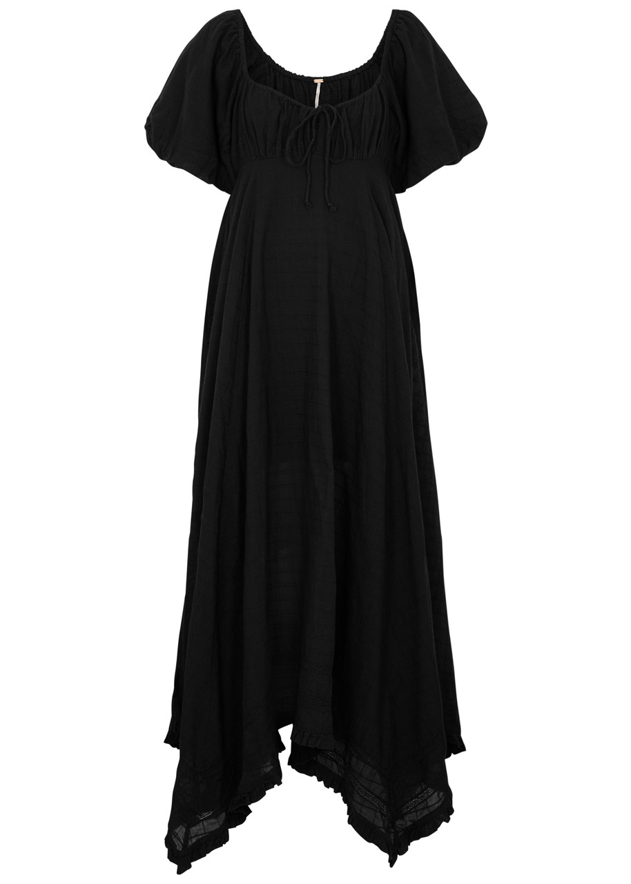 Free People On My Level Cotton Maxi Dress - Black