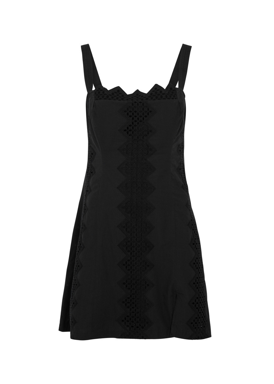 Free People Vanda Cotton Mini Dress - Black