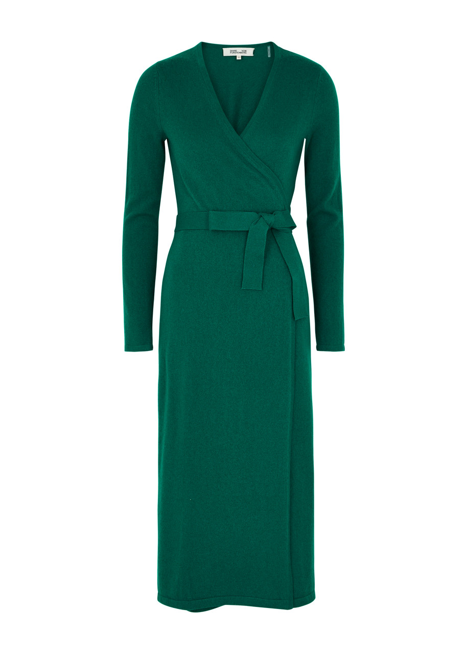 Diane Von Furstenberg Astrid Wool-blend Wrap Dress - Green - S - S