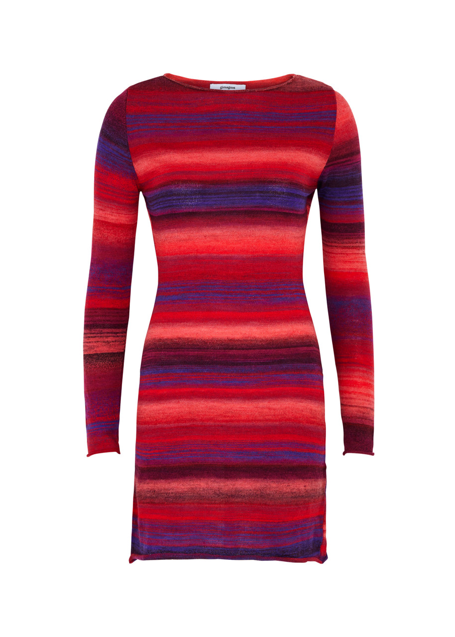 Gimaguas Cezza Striped Knitted Mini Dress - Burgundy - M M