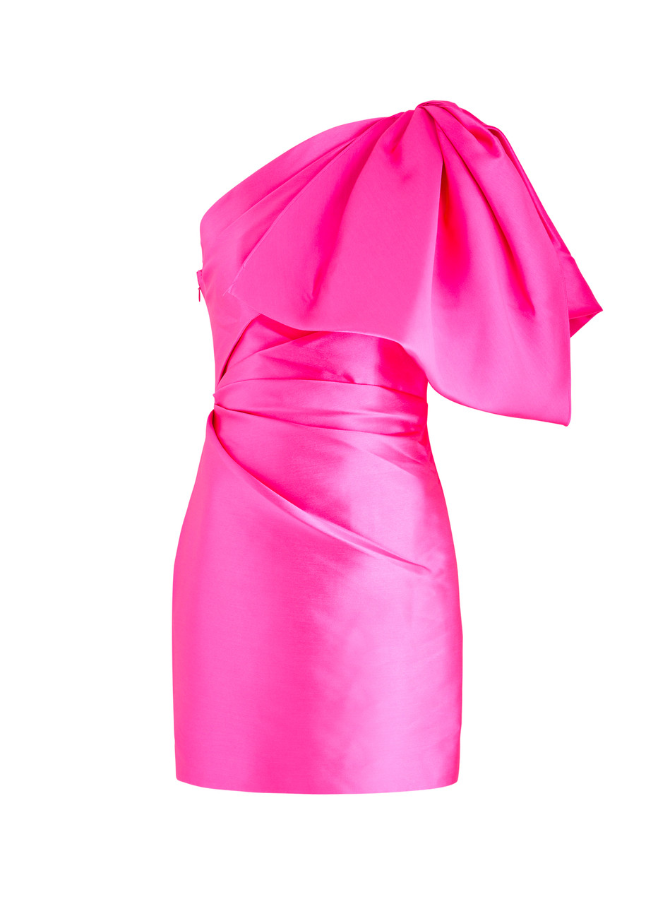 Solace London Marcela Bow-embellished Faille Mini Dress - Pink - S