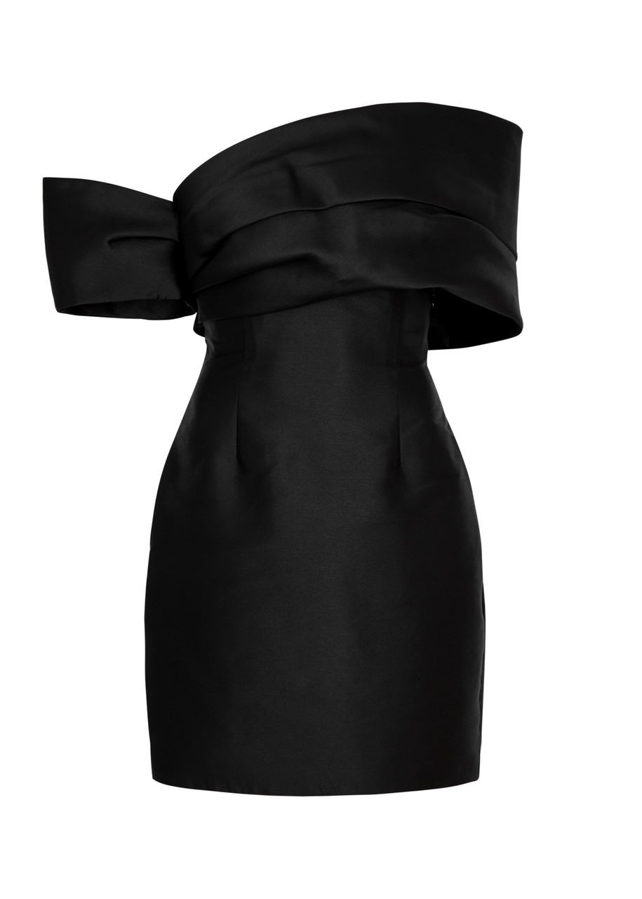 Solace London Edda Satin Mini Dress - Black -