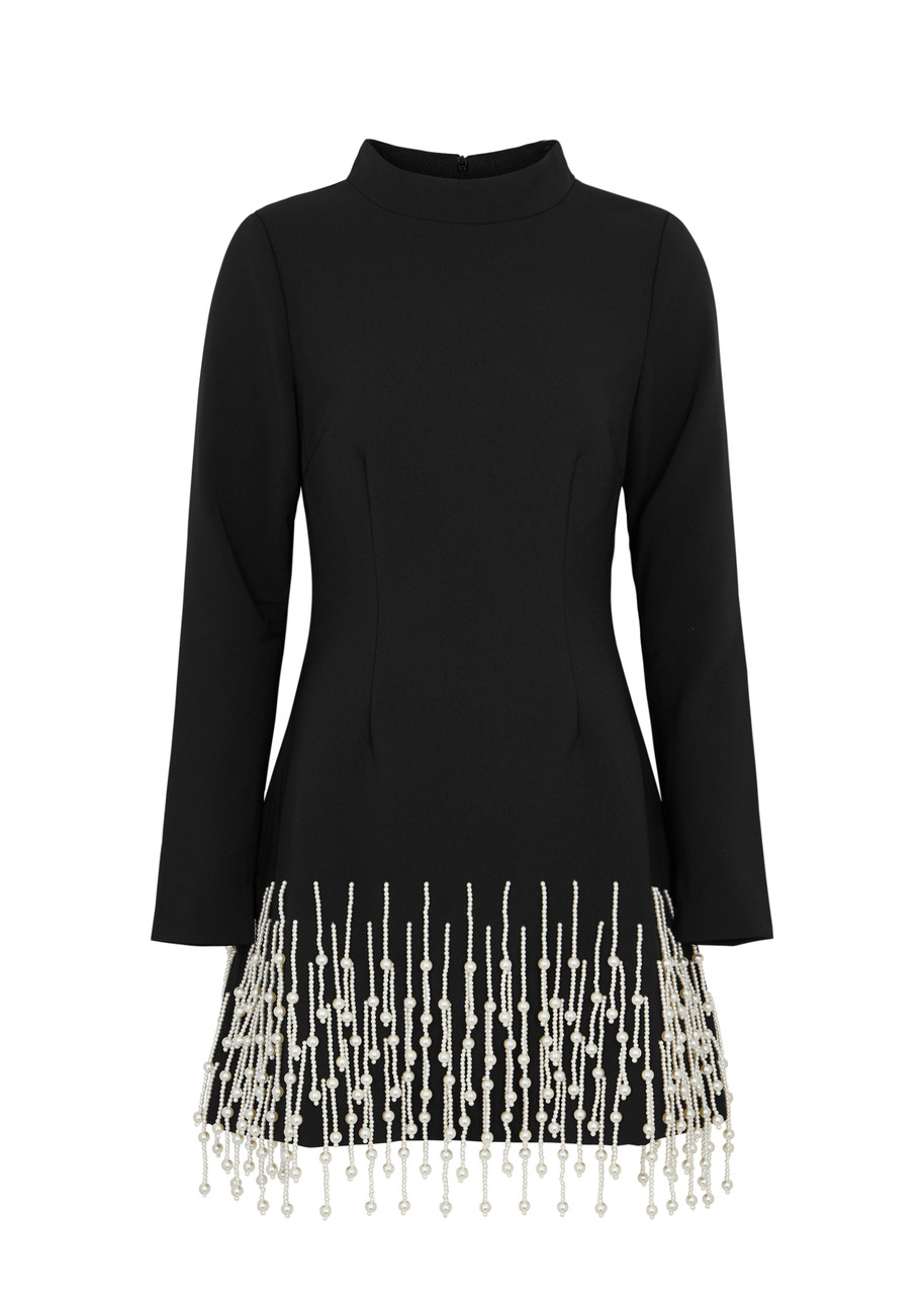 Odd Muse Ultimate Muse Embellished Stretch-crepe Mini Dress - Black