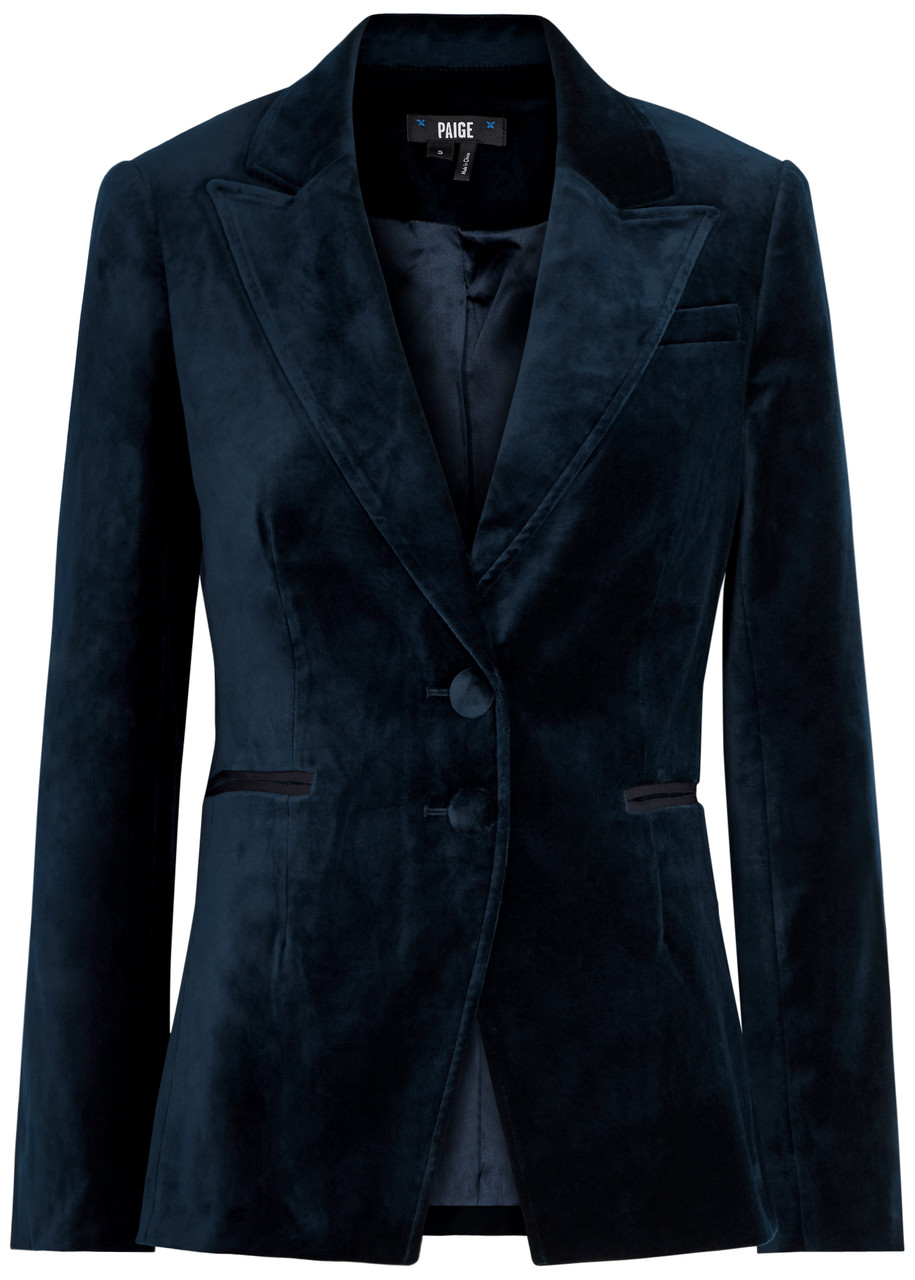 Paige Chelsee Velvet Blazer - Navy - S - S
