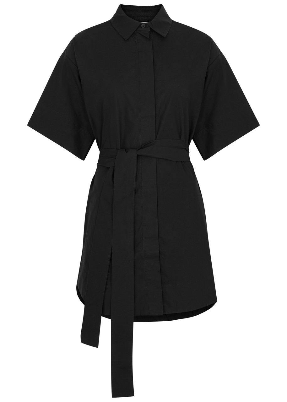 Aexae Cotton-poplin Mini Shirt Dress - Black