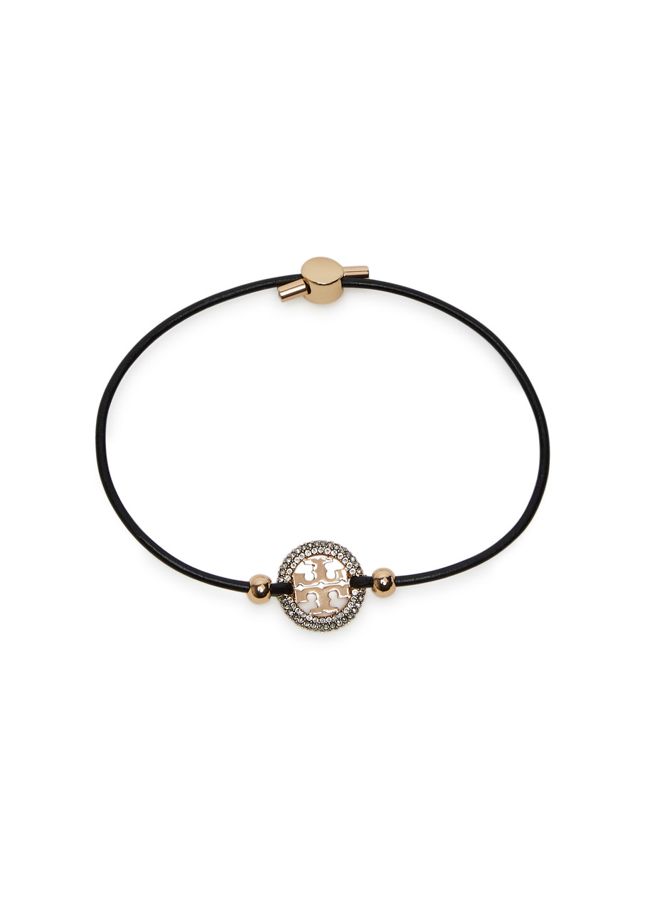 Tory Burch Miller Embellished Leather Bracelet - Gold