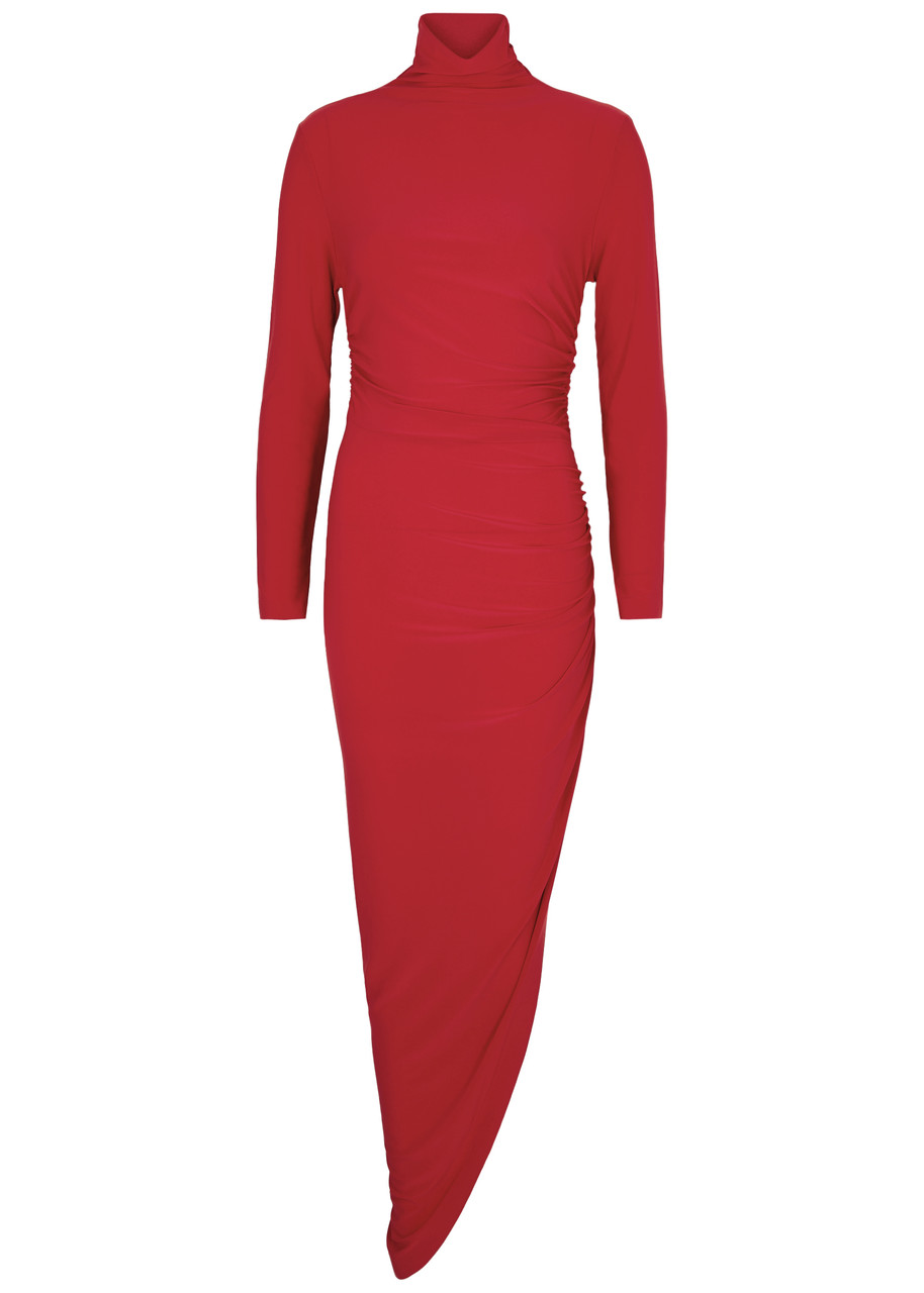 Norma Kamali Ruched Stretch-jersey Maxi Dress - Red - M M