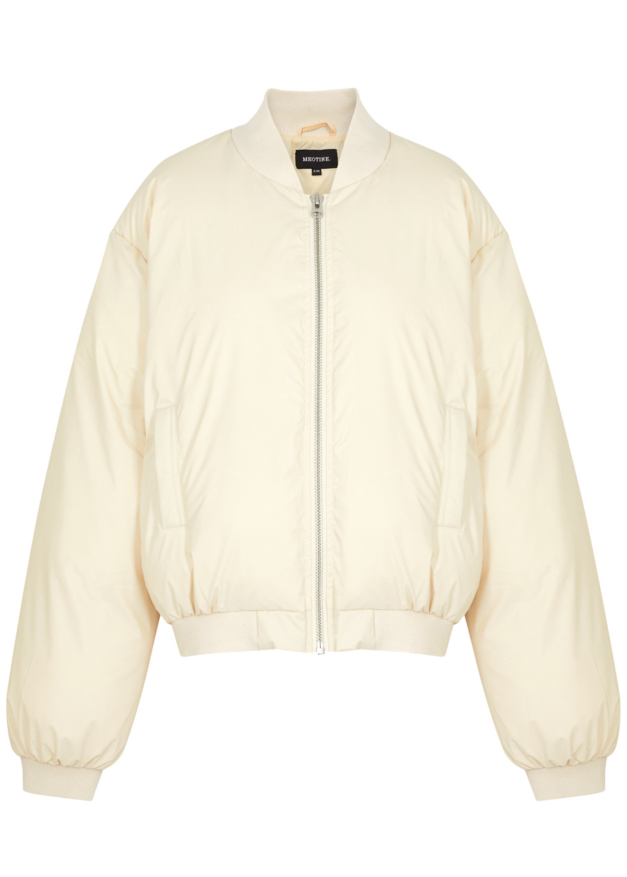 Meotine Sol Faux Leather Bomber Jacket - Cream - X