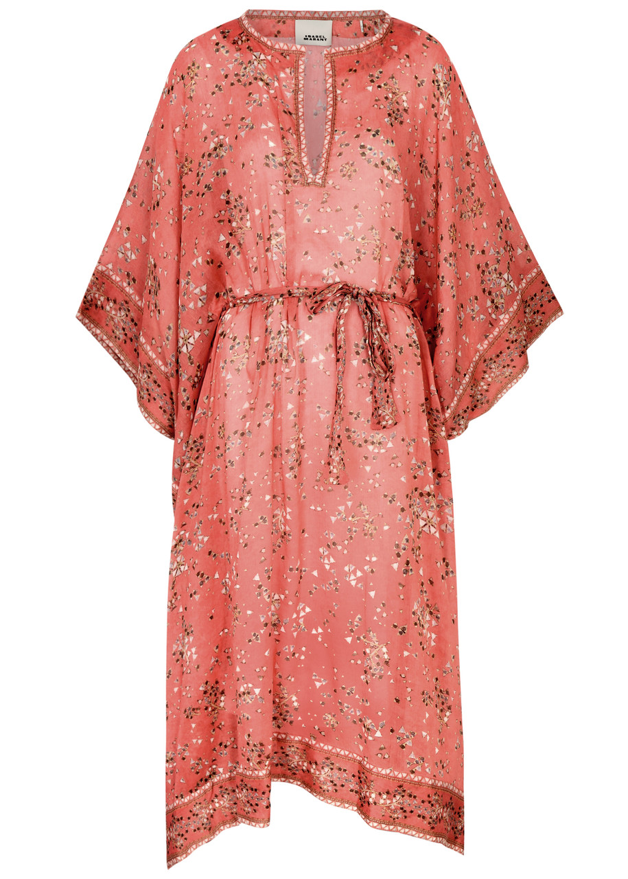 Isabel Marant Amira Printed Cotton-blend Kaftan Dress - Pink - S